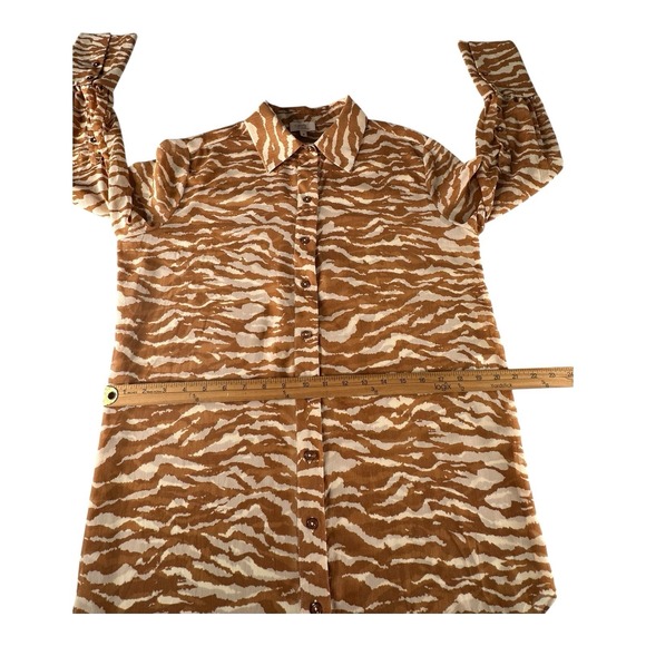CAMILA COELHO Myla Shirt Dress‎ in Brown Zebra Size Small - Picture 10 of 14